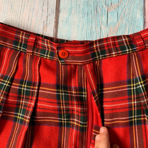 Vintage happy legs high waist Red Plaid Trousers - Picture 5 of 7